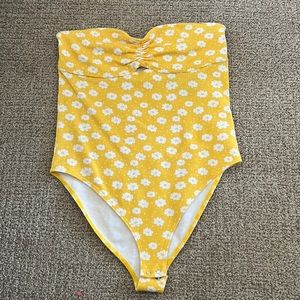 Yellow floral body suit
